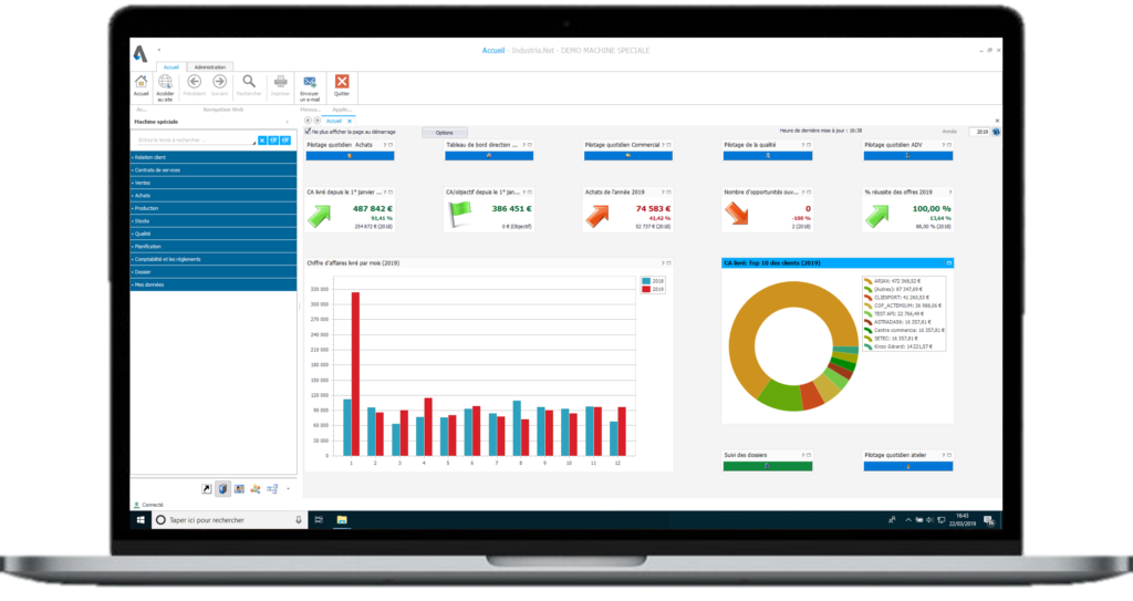 ERP Industria - Accueil - Dashboard