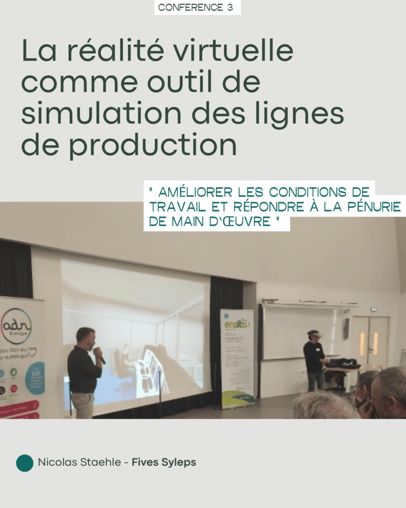 Nicolas Staehle présente une maquette 3D en réalité virtuelle d'un entrepôt logistique connecté