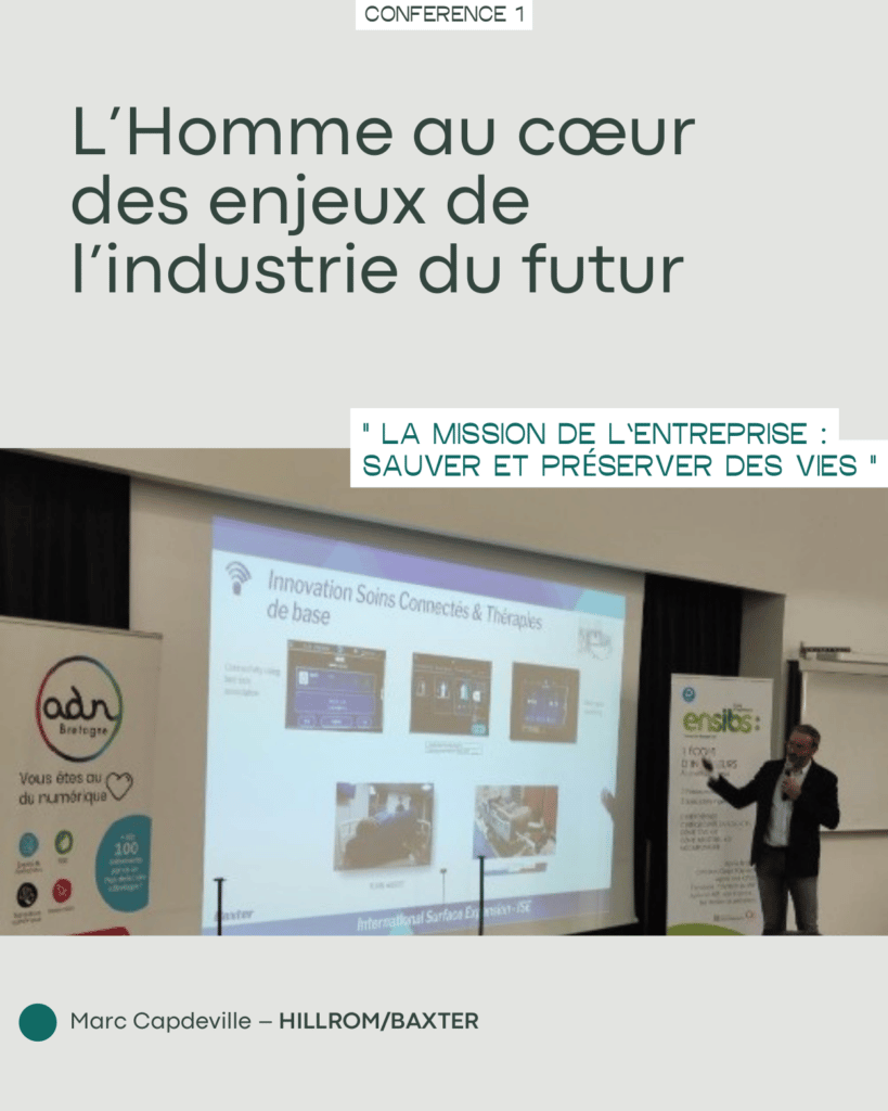 Marc Capdeville présente sa vision de l'industrie du futur, et introduit sa présentation par la santé connectée 